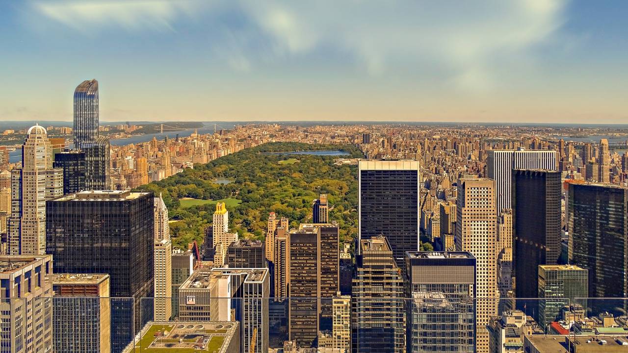 Vista aérea do Central Park, Nova York, Estados Unidos