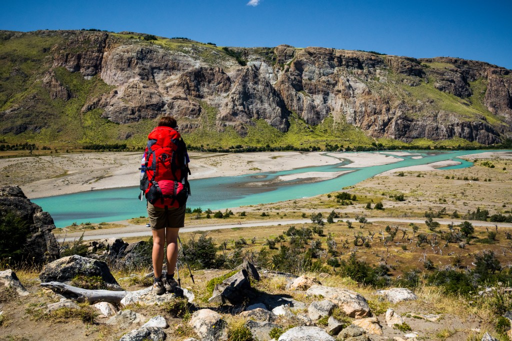 Rio de Las Vueltas, perto de El Chaltén, cidade na Patagônia argentina