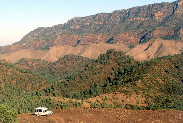 Os picos escarpados das Montanhas Flinders estão 250 quilômetros ao norte de Adelaide. A região é cercada de natureza selvagem e se estende até as portas do Outback Os picos escarpados das Montanhas Flinders estão 250 quilômetros ao norte de Adelaide. A região é cercada de natureza selvagem e se estende até as portas do Outback