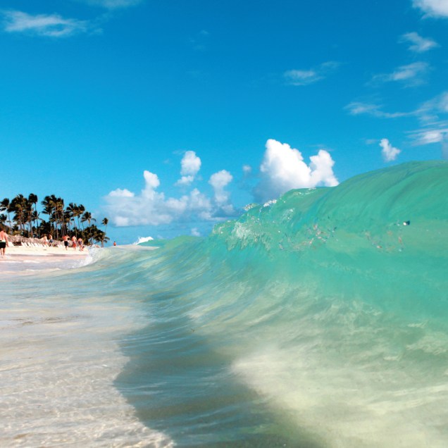 O mar da Praia de Arena Gorda, em Punta Cana