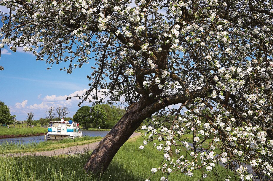 A paisagem bucólica do Canal de Houillères de la Sarre, na região da Alsácia-Lorena, na França