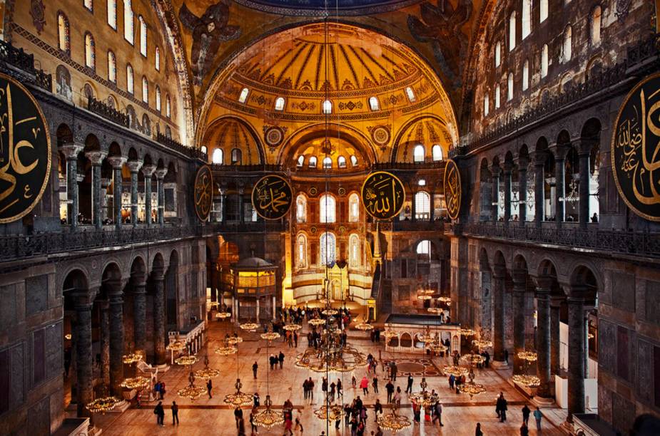 Interior da Aya Sofya, marco bizantino