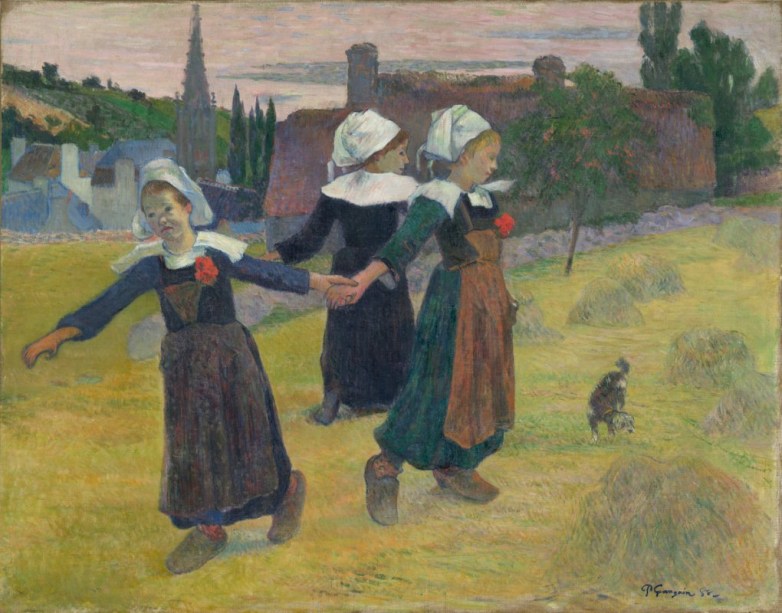 Meninas bretãs dançando, Paul Gauguin, na National Gallery of Art de Washington