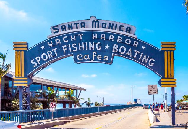 Entrada do píer de Santa Monica Entrada do píer de Santa Monica