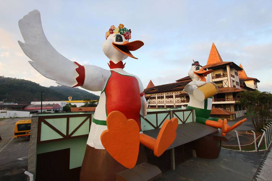 Decoração do pavilhão da Festa Nacional do Marreco - Fenarreco, em Brusque, Santa Catarina