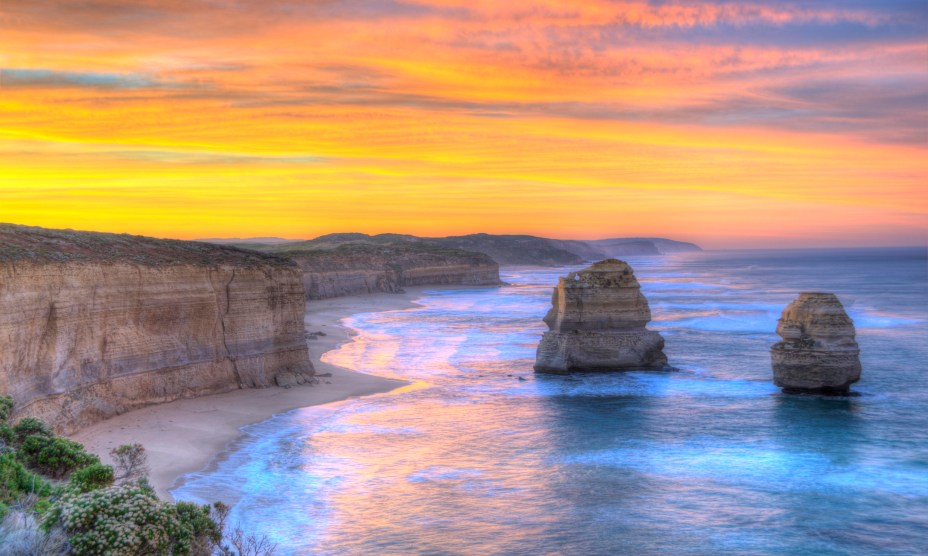 O nascer do Sol direto do Parque Nacional de Port Campbell, na <a href="https://viajeaqui.abril.com.br/paises/australia" rel="Australia" target="_self">Australia</a>