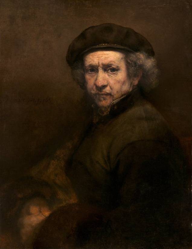 Autorretrato (detalhe), Rembrandt van Rijn,1659, no National Gallery of Art Autorretrato (detalhe), Rembrandt van Rijn,1659, no National Gallery of Art