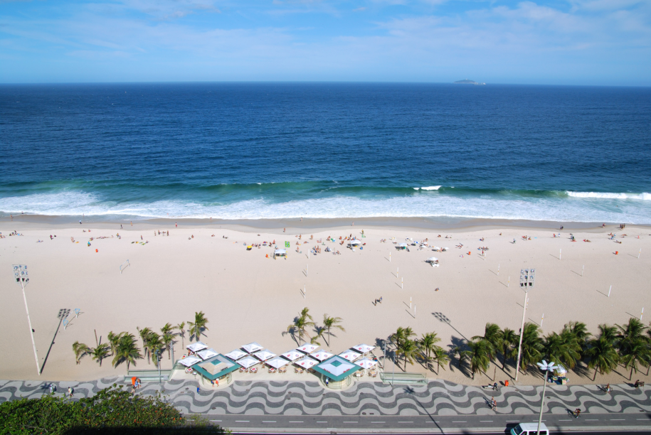 Mar, areia e calçadão, as três camadas mais famosas de <strong>Copacabana</strong>.