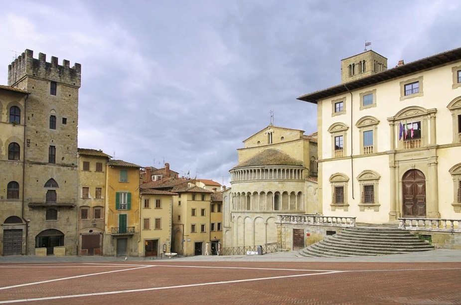 Piazza Grande em Arezzo - um dos "points" da cidade, que foi cenário para o filme <em>A Vida é Bella</em>, de 1997