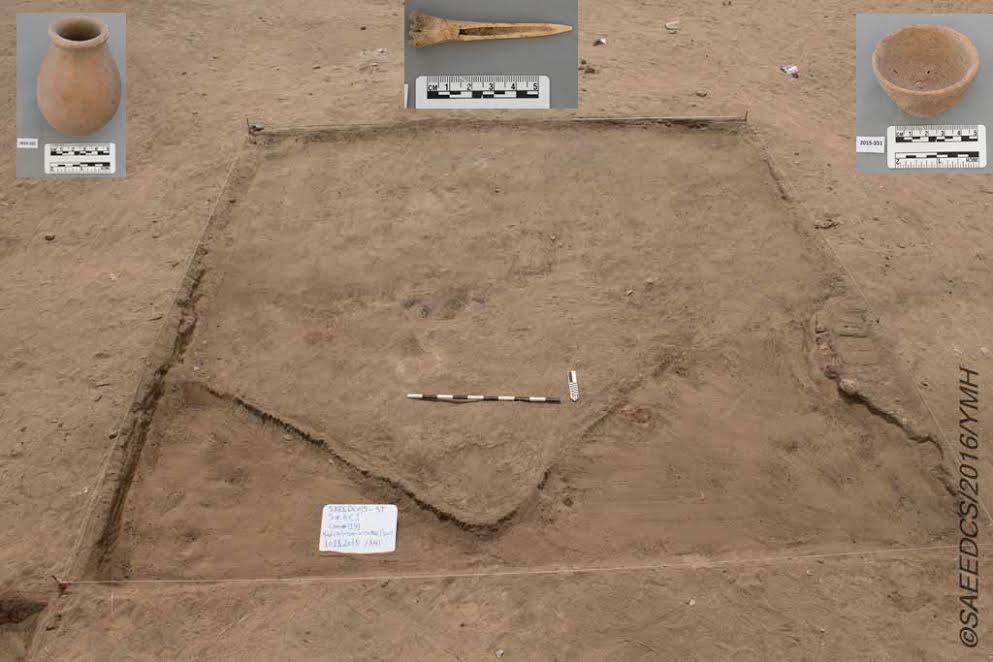 Área onde utensílios de cerâmica foram encontrados (foto: Ministry of Antiquities/Facebook)