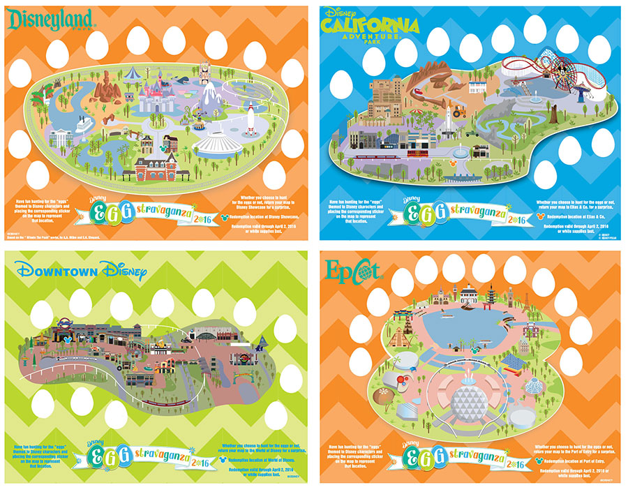 Mapas da caça aos ovos (Foto: Disney Parks Blog)