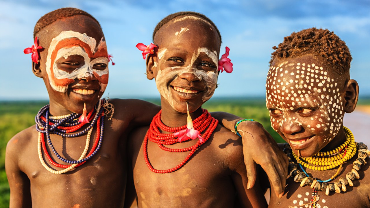Young boys from Karo tribe, Ethiopia, Africa