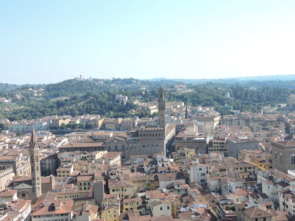 Palazzo Vecchio visto da cúpula de Brunelleschi, Florença, Itália