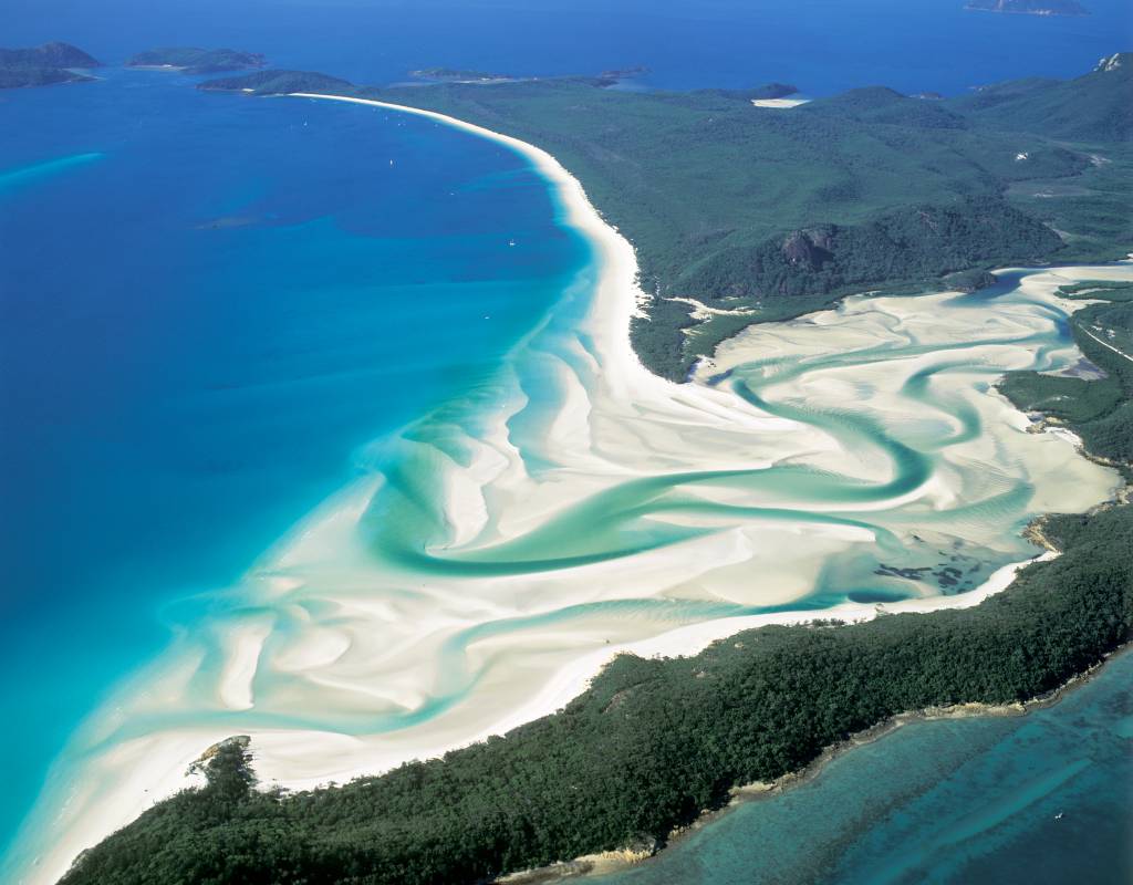 Praia de Whitehaven, na Austrália