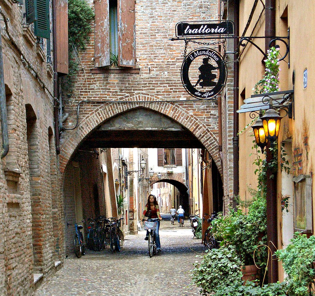 Via delle Volte, Ferrara, Emília-Romagna, Itália Via delle Volte, Ferrara, Emília-Romagna, Itália