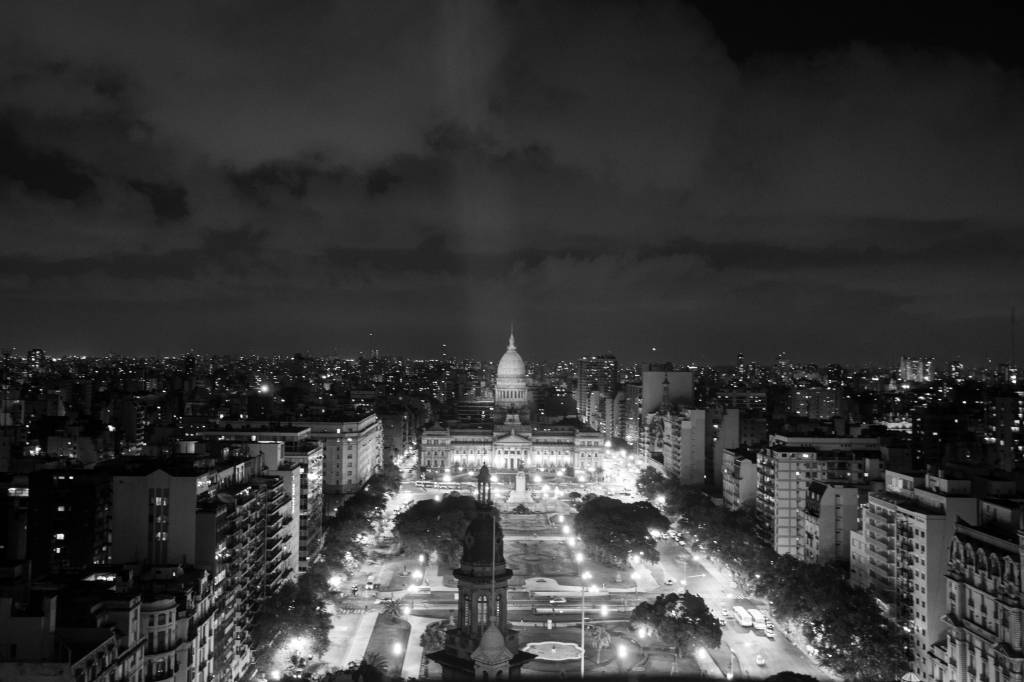 O congresso visto do alto do Edifício Barolo, Montserrat, Buenos Aires, Argentina