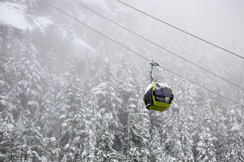 Gôndola do Sea to Sky Gondola, em Squamish, no Canadá