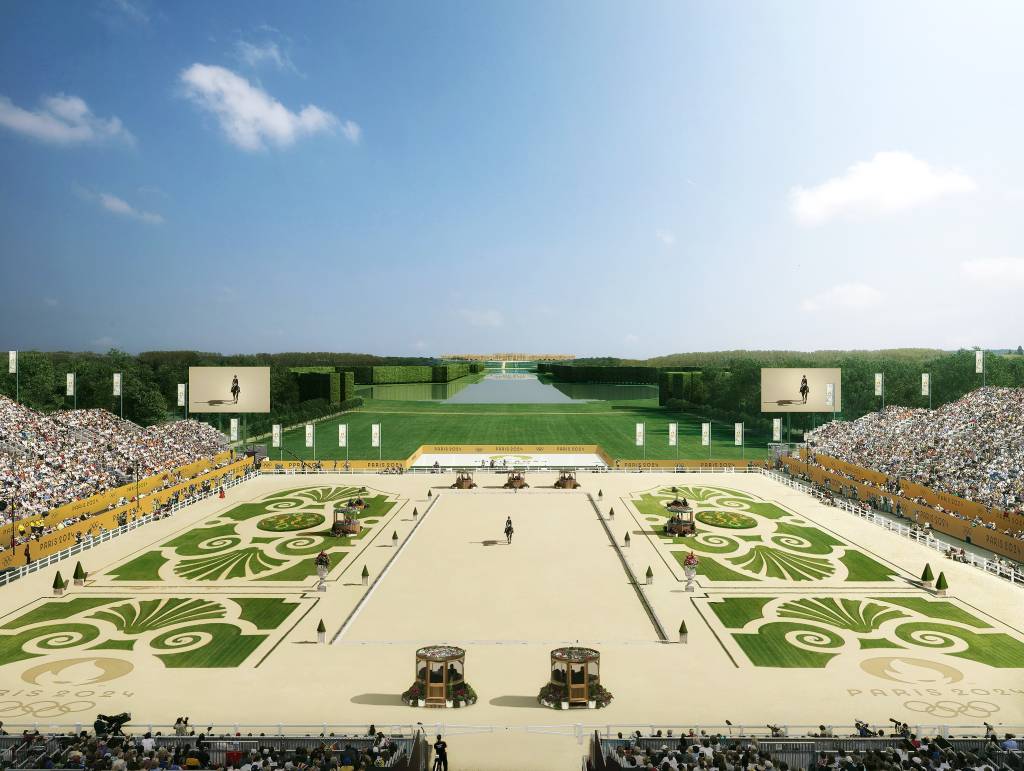 Provas de hipismo no Palácio de Versalhes durante os Jogos Olímpicos de Paris em 2024 Provas de hipismo no Palácio de Versalhes durante os Jogos Olímpicos de Paris em 2024