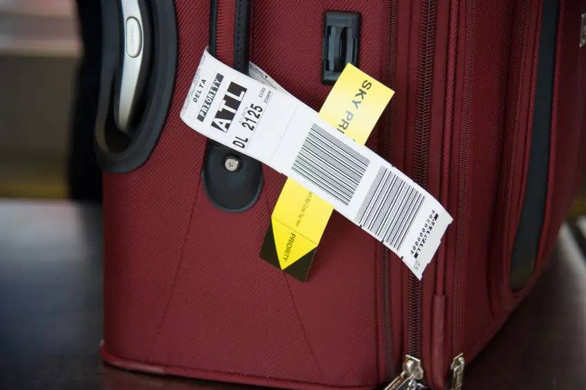 Mala de viagem, etiqueta Mala de viagem, etiqueta