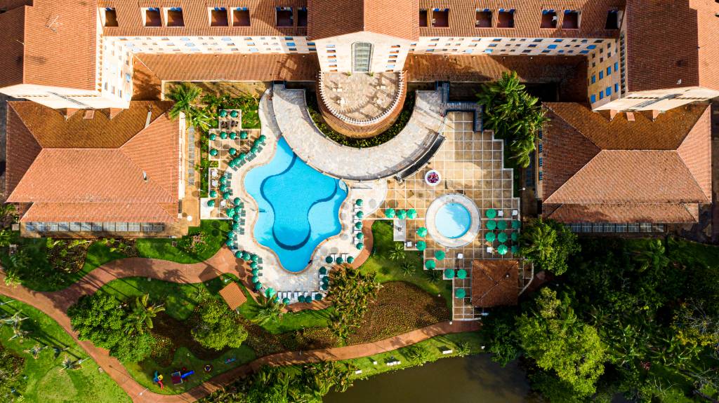 Vista aérea da piscina, Grande Hotel Termas de Araxá, Minas Gerais, Brasil Vista aérea da piscina, Grande Hotel Termas de Araxá, Minas Gerais, Brasil