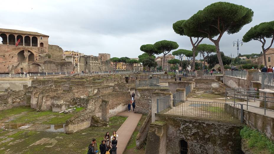 Detalhe das escavações do Foro Romano