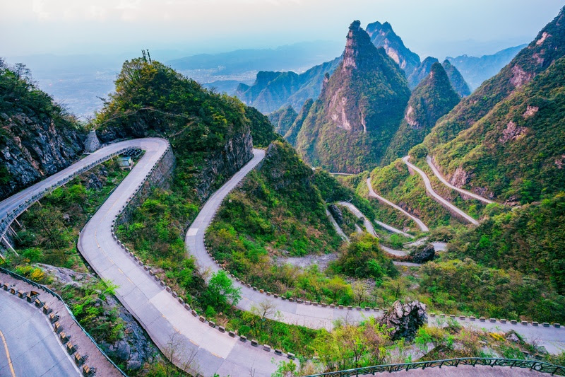 Road to Tianmen Mountain National Park, Zhangjiajie is beautiful natural tourist attractions at Hunan, China